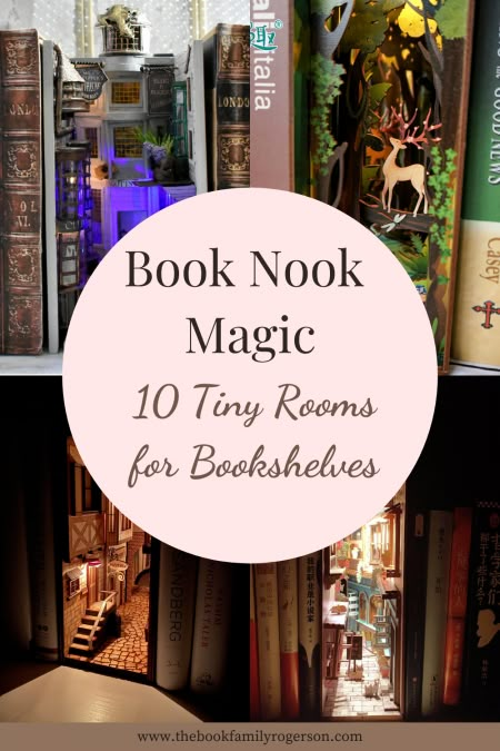 Book Nook Insert Diy, Book Nook How To, Book Nook Diy Kits, Bookshelf Miniature Scene Diy, Mini Book Nook Ideas, Book Shelf Mini World, How To Make A Book Nook Shelf Insert, Library Book Nook Shelf Insert, Bookshelf Nook Ideas