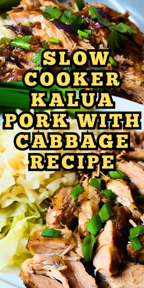 Pork With Cabbage Recipes, Cabbage Pork Recipes, Cabbage And Pork Recipes, Hawaiian Cabbage, Pork And Cabbage Recipes, Kalua Pig And Cabbage, Kalua Pork And Cabbage, Hawaiian Kalua Pork, Slow Cooker Kalua Pork