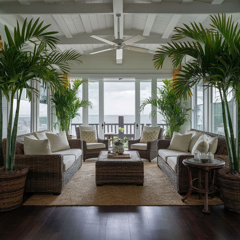 50 Sublime Beach-Inspired Decor Ideas Modern West Indies Decor, Tommy Bahama Decor, West Indies Decor, Island Home Decor, Tropical Homes, Shutter Ideas, Beach Inspired Decor, Caribbean Homes, Bedroom Hacks