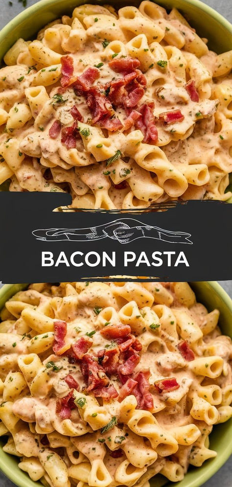 Bacon Pasta: the perfect balance of crispy bacon and creamy pasta. Ready in 30 minutes, this dish is perfect for a cozy dinner that everyone will love. Bacon Ideas Dinner, Easy Pasta With Bacon, Dinner Idea With Bacon, Pasta Dish With Bacon, Recipes For Dinner With Bacon, Dinner Ideas Using Bacon, Easy Bacon Pasta Recipes, Dinner Ideas Bacon, Pasta With Bacon Recipes