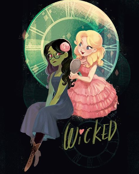 Now wait just a clock tick—we find @crowzao’s portrait of Elphie absolutely wonderful! #Wicked #FanArt Broadway Wicked, Wicked Art, Elphaba And Glinda, Wicked Musical, Tattoo Old School, Music Friends, Old School Music, Defying Gravity, Theatre Nerds