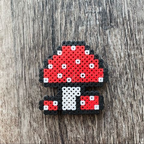 Mushroom Magnet Handmade Perler Beads Collectible Handmade With Perler Beads Measures 2 3/4 X 3” This Is A Unique Handmade Item Bundle With Other Items To Save! Thank You! Melty Bead Designs, Melt Beads Patterns, Easy Perler Bead Patterns, Melty Bead Patterns, Pearl Beads Pattern, Easy Perler Beads Ideas, Fuse Bead Patterns, Diy Perler Bead Crafts, Perler Crafts