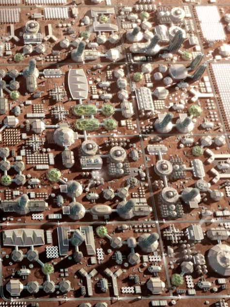 A Mars city. Mars Architecture, Space Colony Concept, Mars City, Space Colonization, Lunar Base, Mars Colony, Architecture Space, Space Colony, Sci Fi Environment