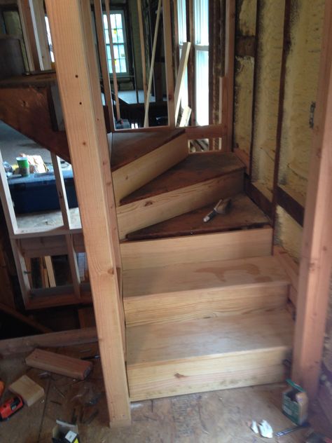 Attic Decking Ideas, Building A Staircase To Attic, Building Stairs To Attic, Victorian Attic Room, Closet Stairs To Attic, Stairs For Attic Conversion, Staircase To Attic Room, Add Staircase To Attic, Walk Up Attic Stairs