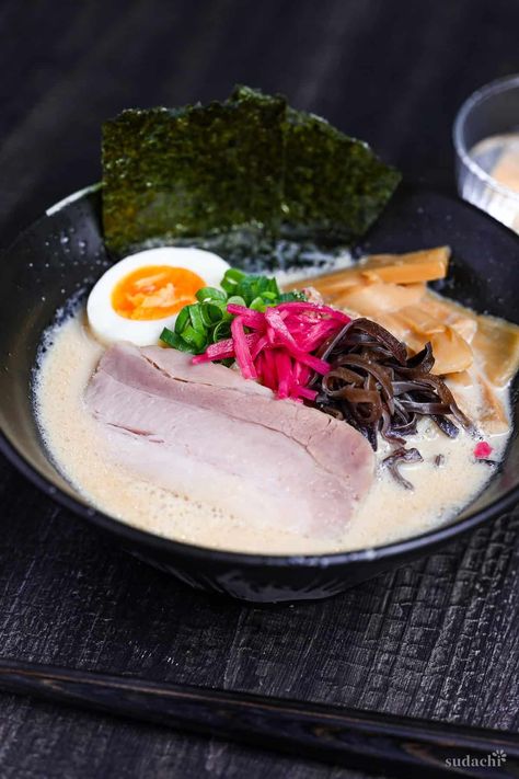 10-Minute Cheat's Tonkotsu Ramen (No Pork Bones Required) | Sudachi Authentic Ramen Recipes, Tonkotsu Ramen Recipe, Pork Chashu, Chashu Ramen, Pork Bones, Easy Ramen, Noodles Lover, Tonkotsu Ramen, Ramen Recipe