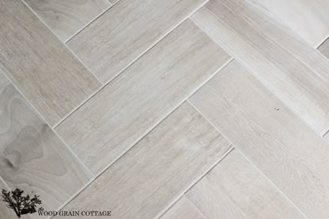 New Master Bathroom Tile - The Wood Grain Cottage Townhouse Flooring, Herringbone Bathroom Floor, Herringbone Tile Floor, Herringbone Tile Bathroom, Bathroom Tiles Combination, Wood Tile Bathroom Floor, Wood Grain Tile, Wood Look Tile Floor, Wood Tile Bathroom