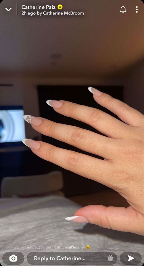 White French Tips, Euphoria Nails, Catherine Paiz, White French Tip, Snapchat Story, White French, French Tips, Makeup Inspo, Pretty Nails