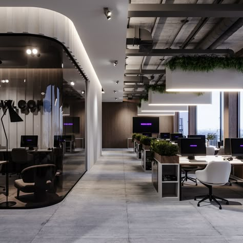 WOW.CORE office Law Firm Exterior, Industrial Style Office Design, Tesla Office, Offices Designs, Office Interior Design Creative, Business Office Interior Design, Modern Office Design Inspiration, Construction Office, Open Concept Office