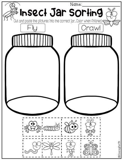 Bugs Prek Activities, Kindergarten Classroom Worksheets, Insect Sorting Preschool, Bug Rescue Fine Motor Activity, Insect And Spider Theme Preschool, Insect Writing Activities Preschool, Insects Activity Preschool, Insect Printables For Preschool, Kindergarten Printable Activities