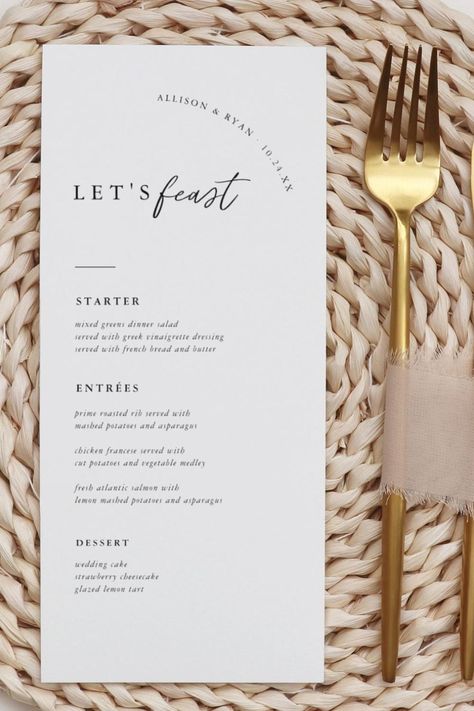 🏷️$2.80 📢Before Discount - 🎁 Elegant 4x9" Wedding Table Menu Cards Flat Menu Elegant Calligraphy Eat and Drink Wedding Menus | Simple Calligraphy Rustic Wedding Menus Wedding Menus, Rustic Wedding Menu, Floral Wedidng Menu, Wedding Table Menu 🥳🎉🥂🎁🔥 wedding menu, rehearsal dinner menu, engagement party menu, calligraphy, wedding menu cards, wedding dinner menu, let's feast, minimalist, minimalist menu, modern menu Wedding Table Menu Cards, Table Menu Wedding, Engagement Party Menu, Menu Wedding Table, Menu Calligraphy, Wedding Buffet Menu, Rustic Wedding Menu, Menu Cards Wedding, Drink Wedding