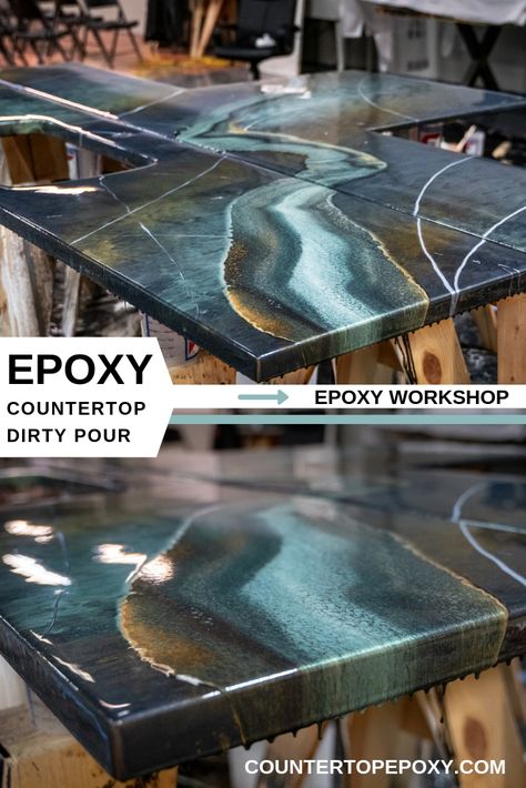 Poured Epoxy Countertop, Epoxy Pour Countertops, Epoxy Countertop Kitchens, Epoxy Counters, Countertops Epoxy, Stone Coat Countertop, Epoxy Countertop Kit, Outdoor Countertop, Countertop Epoxy