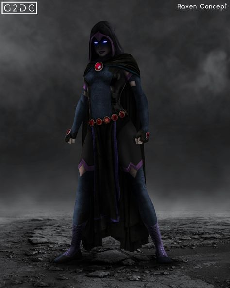 Raven Tt, Dc Raven, Dc Artwork, Iron Man Pictures, Dc Costumes, Original Teen Titans, Myths & Monsters, Comic Book Girl, Legion Of Superheroes