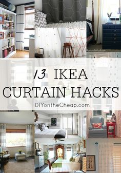 These ideas are genius! Customize IKEA curtains and save a ton of money on window treatments. Curtains Hack, Ikea Panel Curtains, Curtain Hacks, Inexpensive Window Treatments, Ikea Curtain, Construction House, Ikea Curtains, Ikea Hack Ideas, Ikea Furniture Hacks