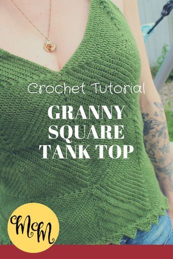 Granny Square Tank Top, Granny Square Tank, Tank Top Tutorial, Crochet Tanktops, Square Tank Top, Crochet Tank Top Pattern, Tank Top Crochet, Easy Granny Square, Crochet Tank Tops