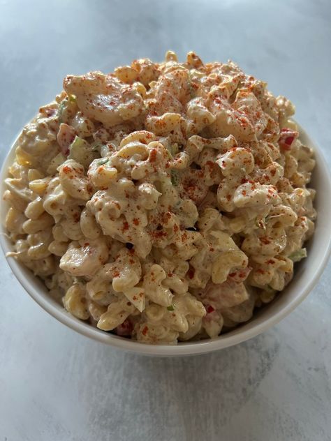 Seafood Macaroni Salad Recipe, Seafood Macaroni Salad, Seafood Macaroni, Soul Food Recipe, Shrimp Macaroni Salad, Seafood Pasta Salad Recipe, Macaroni Salad Ingredients, Chicken Macaroni Salad, Pasta Seafood