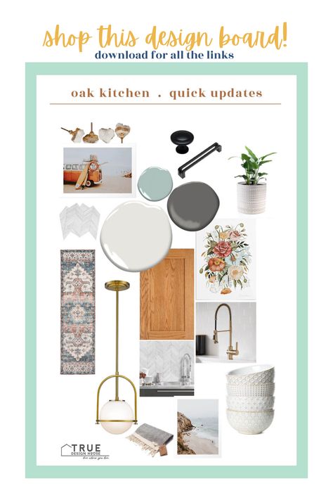 living with oak — Blog — True Design House Kitchen With Green Walls, Painting Honey Oak Cabinets, Oak Kitchen Cabinets Wall Color, Honey Oak Kitchen, Bathroom Favorites, Comfy Kitchen, Manhattan House, Airbnb Cabin, Money Energy