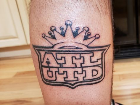 ATL UTD in Outkast logo style. Atlanta United tattoo Atl Tattoo Ideas, Atlanta Tattoo Ideas, Outkast Tattoo, Outkast Logo, Atlanta Tattoo Stencil, Atlanta Skyline Tattoo, Atl Tattoo, Outkast Shirt, Atlanta Tattoo