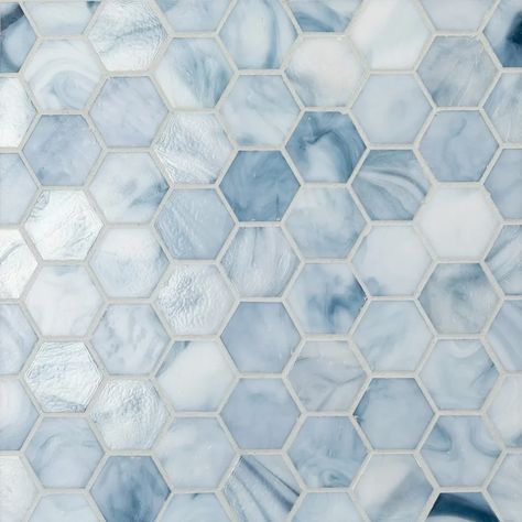 Las Playas - 1 5/8 Hexagon | 11.937x11.812 | Encinitas | Blend – Alexander James Ceramic Shower Tile, Shower Accent Tile, Glass Tile Shower, Blue Tile Floor, Blue Shower Tile, Teen Bathrooms, Blue Bathroom Tile, Mosaic Pool Tile, Accent Tiles