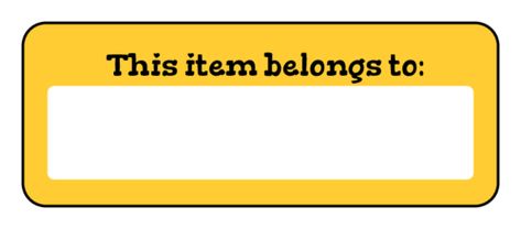 "This Item Belongs To" School Identification Label Organization For Students, Posters Landscape, Name Tag Templates, Back To School Organization, Classroom Labels, Cute Names, Custom Templates, Personalized Labels, Label Templates