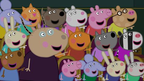 Peppa Pig and friends at the Christmas Show!  Peppa Pig (Vol. 17) - The Christmas Show is available on DVD now! Peppa Pig And Friends, Orchestra Concert, Pepper Pig, Mummy Pig, Orchestra Concerts, Judge Judy, Pepa Pig, Gta San, Star Spangled Banner