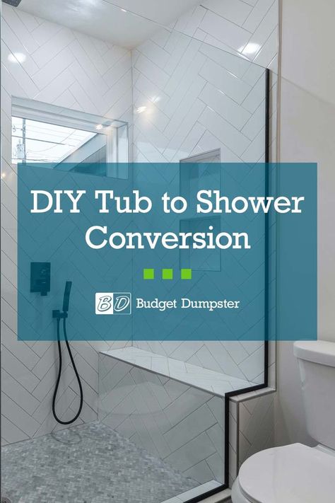 Have an old bathtub you never use? Use our handy guide to convert your tub to a walk-in shower in just seven steps. #bathroomremodel #diyhomeimprovement #diyrenovation #walkinshower Bathtub To Stand Up Shower Remodel, Step Down Shower Tub, From Bathtub To Shower Remodel, Bathtub Into Shower Converting, Remodel Tub To Shower Walk In, Turning Bathtub Into Shower Walk In, Remove Bathtub Remodel, How To Turn A Tub Into A Shower Walk In, Convert Tub To Shower Walk In Diy