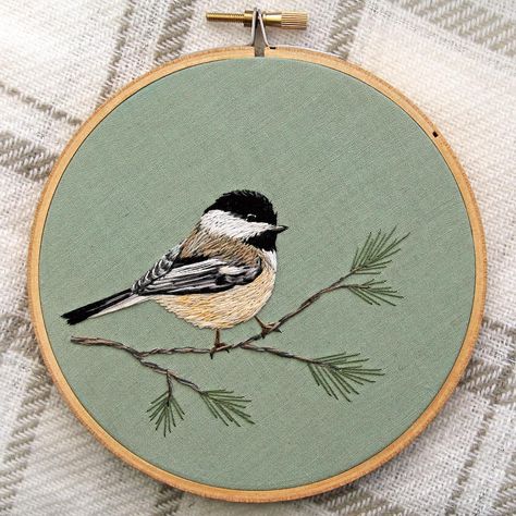 •••Sarah Buckley••• on Instagram: “It’s my sweet Mama’s birthday today! So I can finally share this little chickadee I stitched for her ✨❤️” Winter Embroidery, Embroidery Shop, Bird Embroidery, Fibres Textiles, Crochet Cross, Embroidery Needles, Embroidery Hoop Art, Vintage Embroidery, Hoop Art