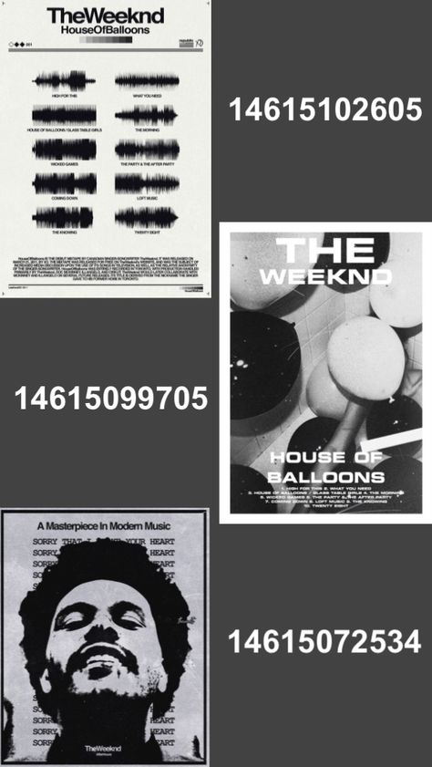 Bloxburg Decals Codes Frank Ocean, Poster Ids Bloxburg, Bloxburg Decal Poster Codes, Bloxburg Picture Codes The Weeknd, Bloxburg Black Decals Codes, Painting Decals Berry Ave, Bloxburg Albums Decals, Bloxburg Teenage Poster Codes, Rug Id Codes Bloxburg