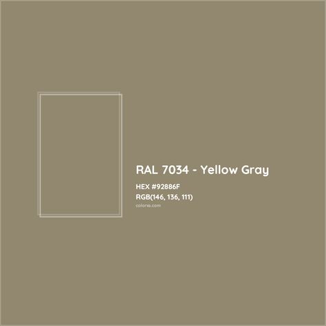 About RAL 7034 - Yellow Gray Color - Color codes, similar colors and paints Grey Color Names, Gray Hex, Analogous Color Scheme, Rgb Color Codes, Hexadecimal Color, Rgb Color Wheel, Medium Hair Color, Monochromatic Color Palette, Opposite Colors