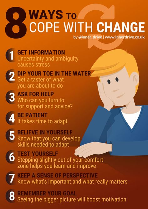 Heraclitus of Ephesus, one of the greatest minds in history, saw life as a river. He states that “you can never step in the same river twice”. This is because either you have changed and/or so has the river. One thing can be assured in life, and that is that change is inevitable. Those who cope best with change adapt faster and more effectively, whilst enjoying the ride. So how can we best cope with change? How To Adapt To Change, How To Cope With Change, Understanding Emotions, Infographic Poster, Personality Development, Change Management, Social Emotional Learning, Career Development, Coping Skills