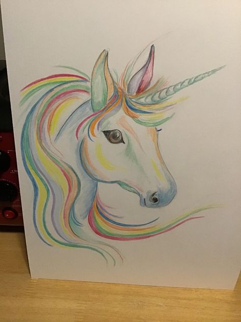 Unicorn Drawing Easy, Unicorn Drawing, Fantasy Horses, Unicorns And Mermaids, Sip N Paint, Cool Pencil Drawings, Horse Drawings, Bullet Journal Art, Drawing Easy