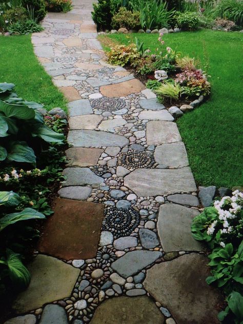 How To Create A Gravel Walkway, Cottage Garden Path Ideas, Backyard Paths And Walkways, Diy Pathway Ideas Cheap, Path Walkway Ideas, Fairy Pathway, Landscaping Cheap, Sidewalk Landscaping, Stone Garden Paths