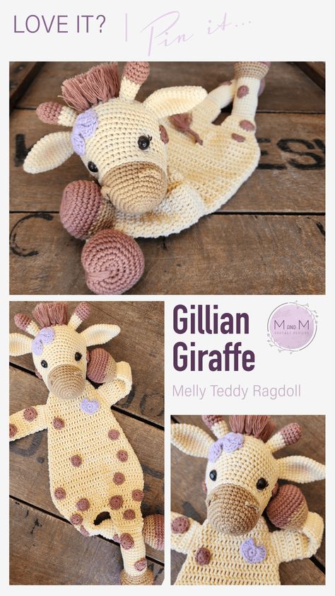 Melly Teddy Ragdoll Gillian Giraffe - M and M Crochet Designs Disappearing Ink, M And M, Crochet Design Pattern, Lovey Blanket, Photo Tutorial, Amigurumi Crochet, Stitch Markers, Crochet Designs, Design Process