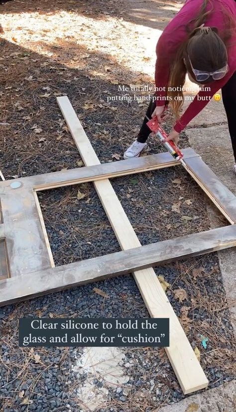 How To Put Glass In A Hollow Door, How To Put A Window In A Door, Hallway Door, Old Wood Doors, Solid Wood Doors, Building Projects, Side Lights, Wood Door, Window Pane