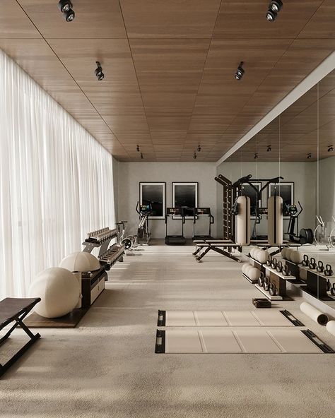 Studio Gym Design, Pilates Home Studio, Home Gym Design Luxury, Gym Room Ideas, Luxury Home Gym, Studio Gym, Luxury Fitness, Dream Home Gym, Gym Design Interior