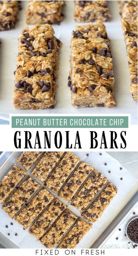 Peanut Butter Free Granola Bars, Homemade Granola Bars Healthy Without Peanut Butter, Granola Bars Without Honey, Granola Bars Without Peanut Butter, Chewy Chocolate Chip Granola Bars, Afterschool Snacks, Shelf Cooking, Chocolate Chip Granola, Oatmeal Chocolate Chip Bars