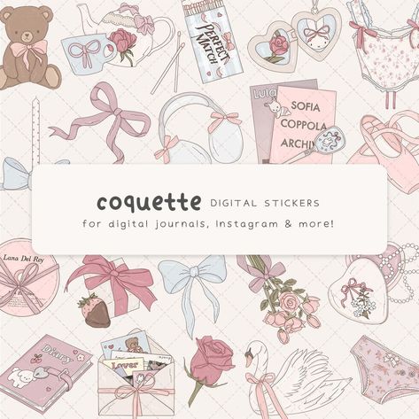 Coquette Digital Stickers happyplannerideas #productplannerprintable #eventplanner📃. Coquette Digital Journal, Transparent Stickers Png, Cute Png Stickers, Aesthetic Stickers For Journal, Aesthetic Digital Journal, Cute Journal Stickers, Planner Stickers Aesthetic, Digital Journal Aesthetic, Cute Digital Stickers