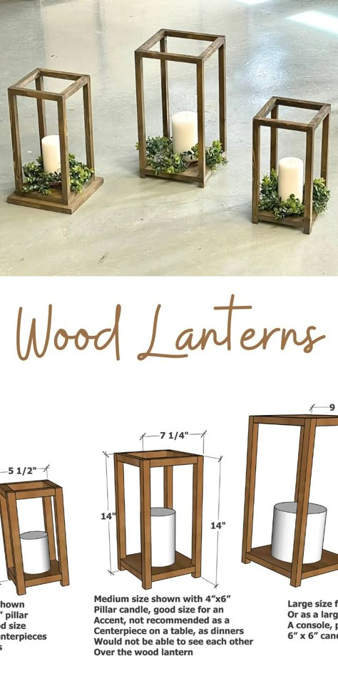 Wood Lantern Centerpiece, Kids Woodworking Projects, Wood Lanterns, Lantern Centerpieces, Party Table Decor, Wood Lantern, Wooden Lanterns, Diy Simple, Into The Wood