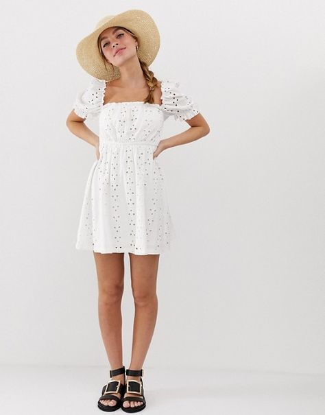 Broderie Dress, Prairie Dresses, Gauze Maxi Dress, Surprise Surprise, Summertime Outfits, Little House On The Prairie, Midi Ruffle Dress, Textured Dress, Summer White