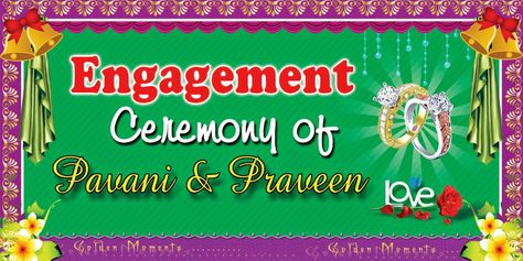 Engagement banner design | naveengfx Banner Photos, Wedding Banner Design, Peace Messages, Engagement Banner, Flex Banner Design, Indian Marriage, Quotes On Love, Telugu Quotes, Invitations Birthday