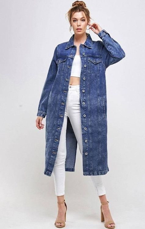 Elevate your style with the timeless Longline Button Denim Jacket from Blue Age. Click the link below to buy now: https://daverrifashions.com/products/longline-button-denim-jacket-daverri-fashions Follow us on Instagram @daverrifashions #denimjacket #fashionforward #wardrobestaple #Fashion #WomensFashion #PlusSizeClothing #WomensClothing #ShopNow #DaverriFashions Longline Denim Jacket, Lined Denim Jacket, Western Tops, Cardigan Sweater Coat, Classic Denim Jacket, Denim Chic, Blue Denim Jacket, Workout Jacket, Casual Fit