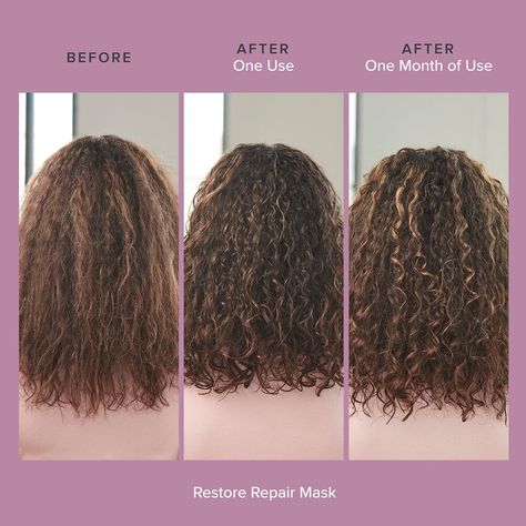 Restore Repair Hair Mask - Living Proof | Sephora Restore Curly Hair, Damaged Curly Hair Repair, Curly Hair Repair, Damaged Curly Hair, Curly Hair Growth, Cabello Afro Natural, Hair Repair Mask, Repair Mask, Repair Hair