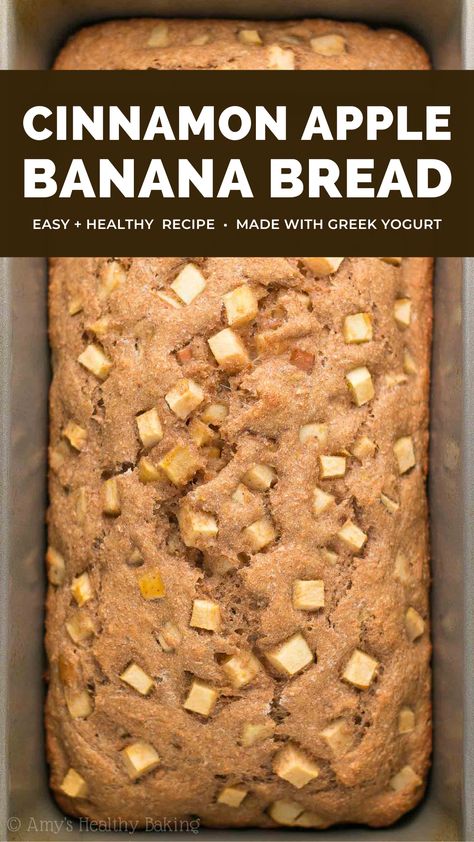 Wheat Free Banana Bread, Low Calorie Apple Bread, Apple Banana Bread Healthy, Clean Eating Apple Dessert, Clean Eating Banana Recipes, Gluten Free Apple Banana Bread, Banana Bread Recipe Sugar Free, Apple Pie Banana Bread, Banana And Apple Bread