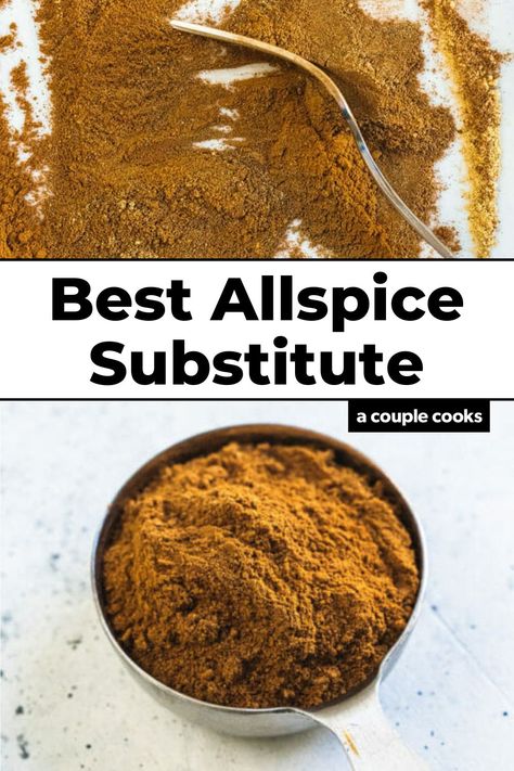 Don’t have allspice, or realized you’re all out while you’re making a recipe? Here’s the best substitute for allspice in baking. #allspice #substitute #substitution Allspice Substitute, Jamaican Jerk Seasoning, A Couple Cooks, Family Supper, Vegan Recipes Plant Based, Healthy Cook Books, Vegetarian Cookbook, Jerk Seasoning, Couple Cooking