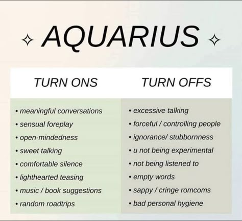 Aquarius Likes And Dislikes, Aquarius Turn Ons And Turn Offs, Aquarius Personality Traits Women, The Aquarius Woman, How To Make An Aquarius Fall For You, The People Of Aquarius, Aquarius Toxic Traits, Aquarius Turn Ons, Aquarius Woman Aesthetic