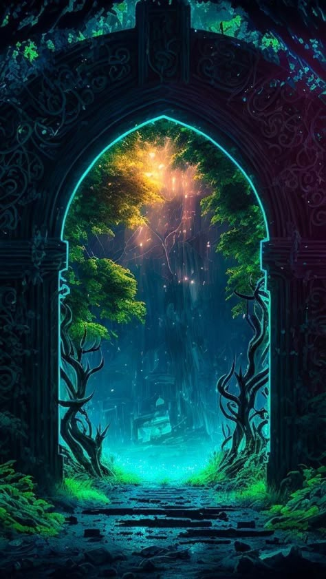 Forest Animated, Portal Art, Wallpaper Artwork, Arte Peculiar, Dreamy Artwork, Mystical Forest, New Background Images, Fantasy Forest, Fantasy Places