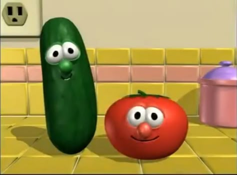 Bob and Larry Bob The Tomato, Veggie Tales, Childhood Memories 2000, Reaction Pics, My Childhood, Childhood Memories, Cucumber, Jesus, Tv Shows