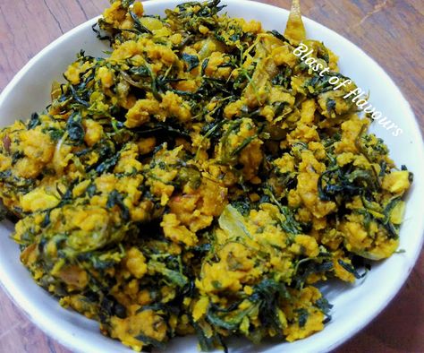 Besan-Methi Dish Methi Recipes Indian Dishes, Egusi Soup Recipes, Egusi Soup, Methi Recipes, Tofu Scramble Vegan, Scrambled Tofu Recipe, Gujarati Cuisine, Tofu Recipes Vegan, Course Ideas