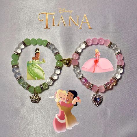 ~* DISNEY MATCHING BRACELETS *~ ——> Available in shop linked in bio - - - - #beadedbracelets #charmbracelets #bracelets #jewelry #disney #smallbusiness #princesstiana #rapunzel #eugene #princenaveen #princesslottie Disney Princess Bracelet, Rapunzel Eugene, Girly Bracelets, Disney Bracelet, Bff Bracelets, Bracelet Inspiration, Crystal Bead Jewelry, Bracelet Inspo, Bracelets Ideas