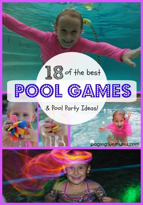 18 of The Best Pool Games and Pool Party Ideas Ever! Pool Party Ideas For Kids, Pool Games For Kids, Fun Pool Games, Mermaid Pool Party, Swimming Games, Kids Pool Party, Swimming Pool Games, Mermaid Pool Parties, Pool Party Games