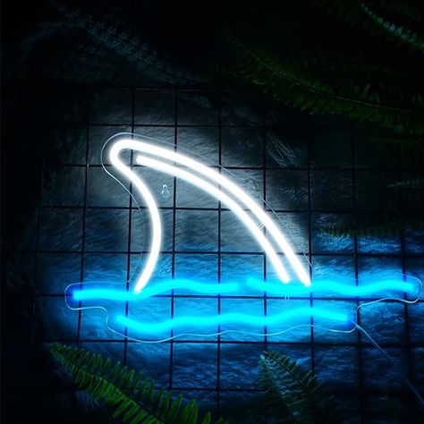 Amazon.com : Shark Led Neon Signs Wall Decorative Shark Neon Lights Acrylic USB Powered Shark Light for Bedroom Decor Room Shop Hotel Bar Party Supplies Gifts : Tools & Home Improvement Modern Traditional Home Design, Shark Light, Shark Bedroom, Shark Sign, Shark Pictures, Turquoise Vase, Bedroom Decor Lights, Halloween Front Porch, Garden Angels